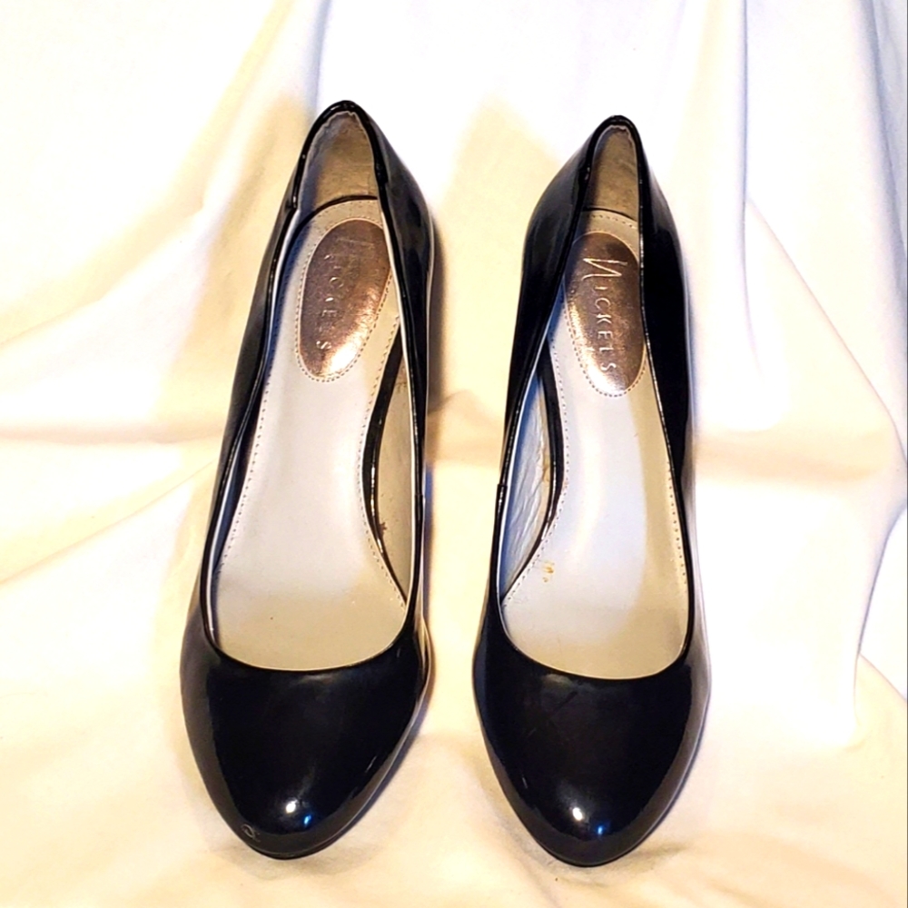 Patent Pleather Thick Heeled Shoes